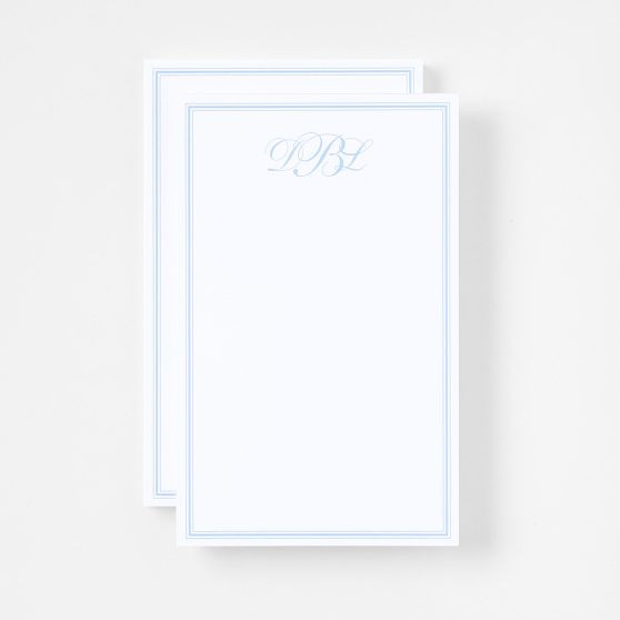 Personalized Coastal Stripe Stationery Notepads, Set of 2 | Mark and Graham