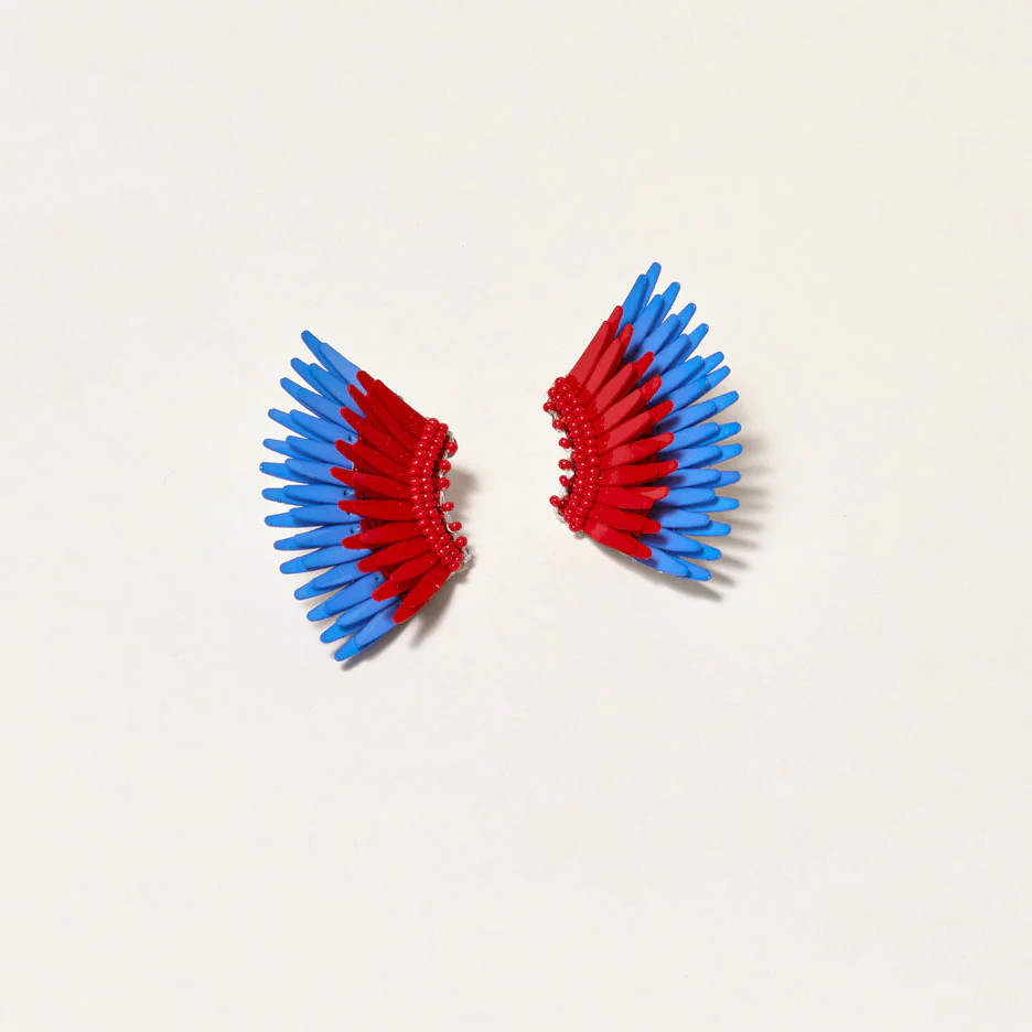 Mini Madeline Earrings Teal Orange | Mignonne Gavigan