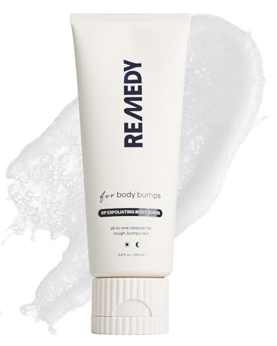 Remedy KP Exfoliating Body Scrub | Keratosis Pilaris and Chicken Skin Treatment with Fine Sugar, Glycolic Acid, Lactic Acid and Squalane | Exfoliating Scrub | By Dermatologist Dr. Shah, 6.8 fl oz | Amazon (US)