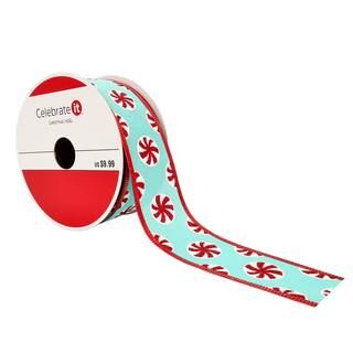 1.5" Taffeta Wired Peppermint Candy Ribbon by Celebrate It™ Christmas | Michaels Stores