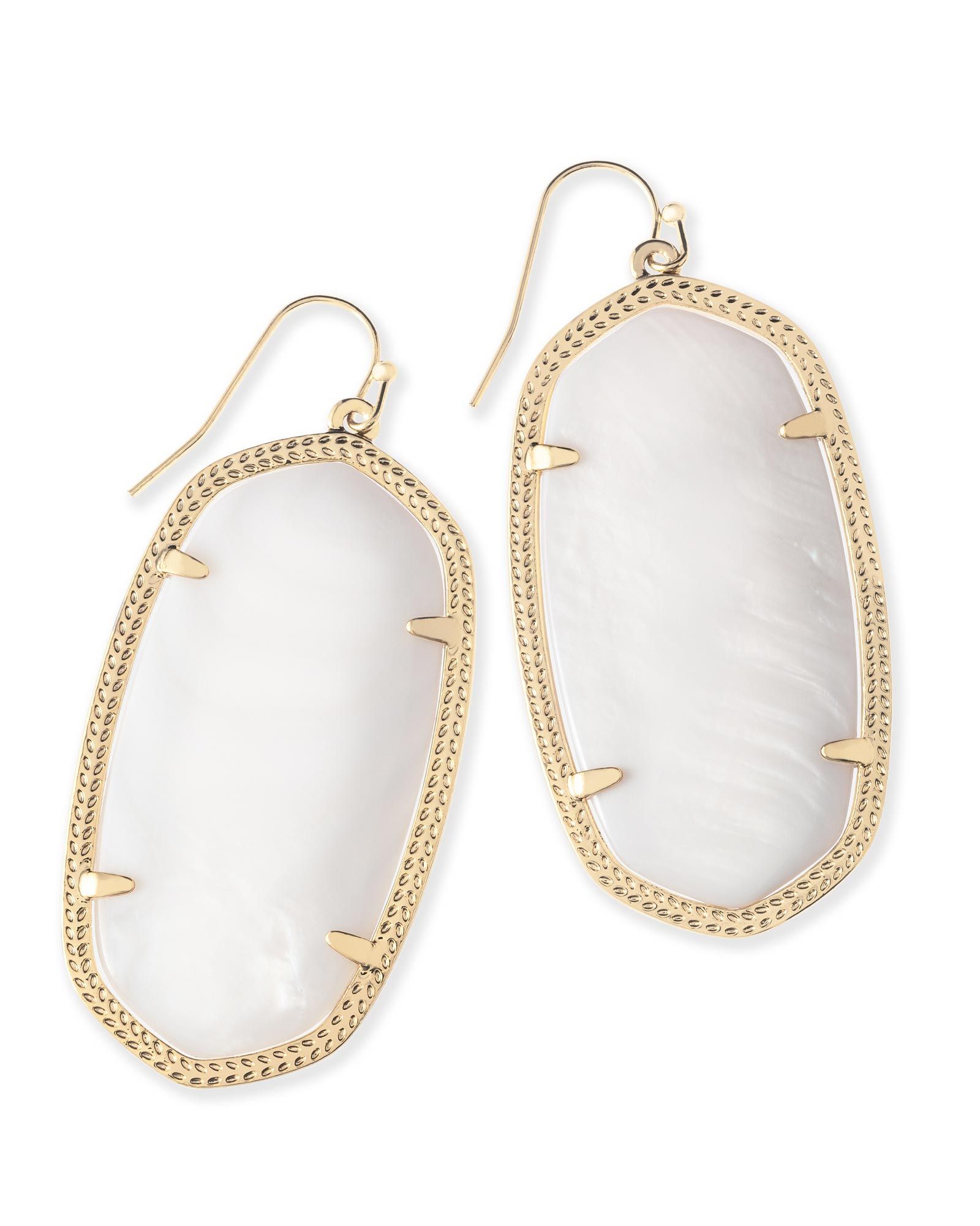 Danielle Gold Earrings in White Pearl | Kendra Scott