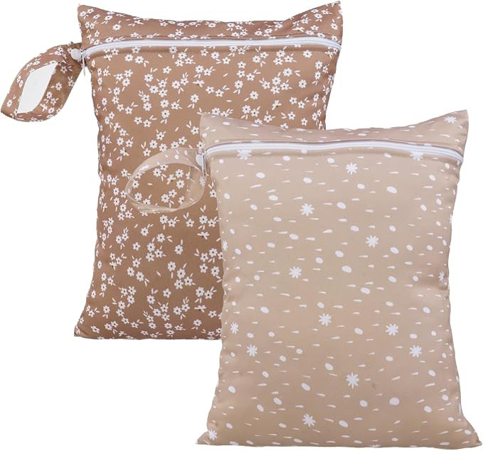 HappyFlute 2pcs Waterproof Bag Set - Cactus & Animal Pattern Wet/Dry Bag for Towels, Diapers, Swi... | Amazon (US)