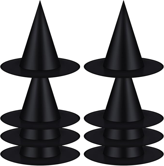 Tatuo 8 Pcs Halloween Hanging Witch Hats Decorations Witch Costume Black Hanging Wizard Hat Float... | Amazon (US)