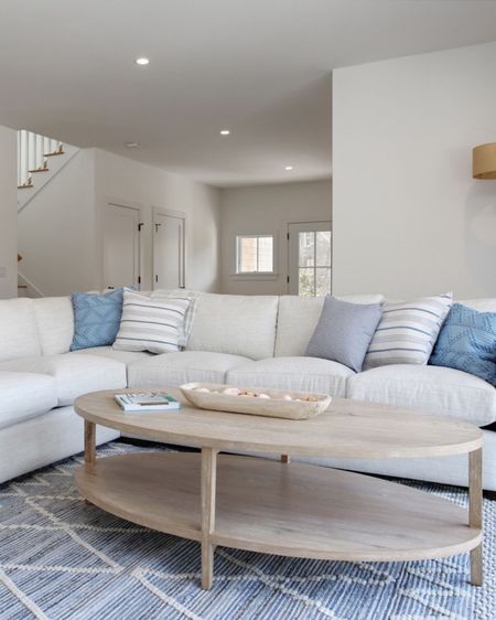 The most calming, soothing colors in the main living room at the Making Waves beach house rental on Cape Cod. Link to this gorgeous 4 bed, 3.5 bath beach house rental is in my IG bio! Mention Casually Coastal during the booking process for a free gift card to Osterville Fish Too!

Unable to link the sectional but it’s from Boston Interiors!
-
home decor, coastal decor, beach house decor, beach decor, beach style, coastal home, coastal home decor, coastal decorating, coastal interiors, coastal house decor, home accessories decor, coastal accessories, beach style, blue and white home, blue and white decor, neutral home decor, neutral home, coastal living room, coffee table decor, serena & lily rugs, living room rugs, blue & white rugs, coastal rugs, rugs on sale, textured rugs, cape cod beach house, blue & white pillows, wood bowls, decorative bowl, bowl filler.

#LTKunder100 #LTKunder50 #LTKhome