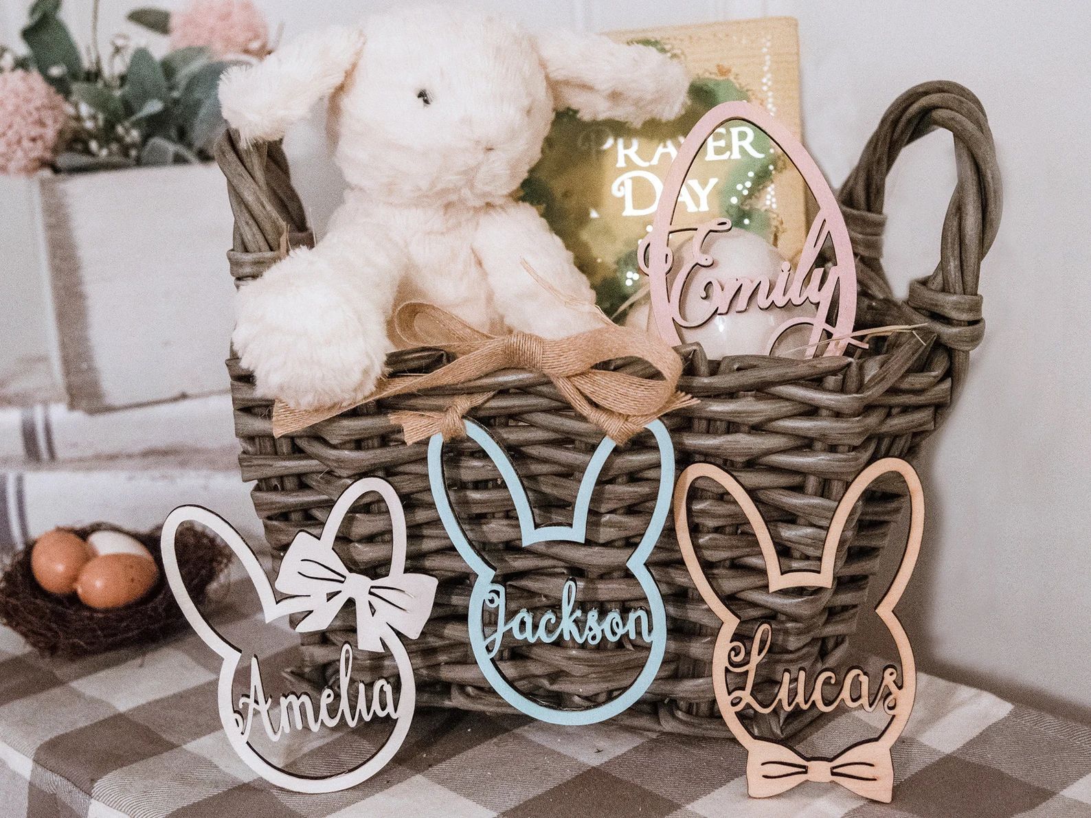 Personalized Easter Basket Tag  Wooden Easter Gift Tag  | Etsy | Etsy (US)