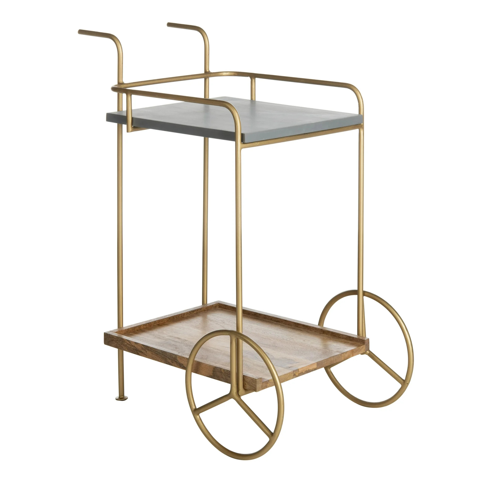 Safavieh Harper Mid-Century 2 Tier Bar Cart, Natural - Walmart.com | Walmart (US)