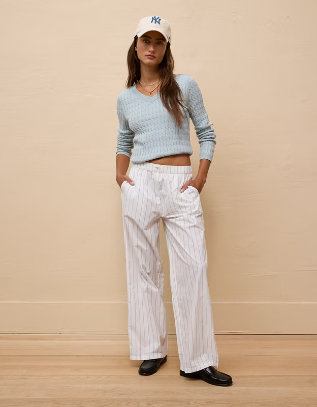 AE Striped Poplin PJ Pant | American Eagle Outfitters (US & CA)