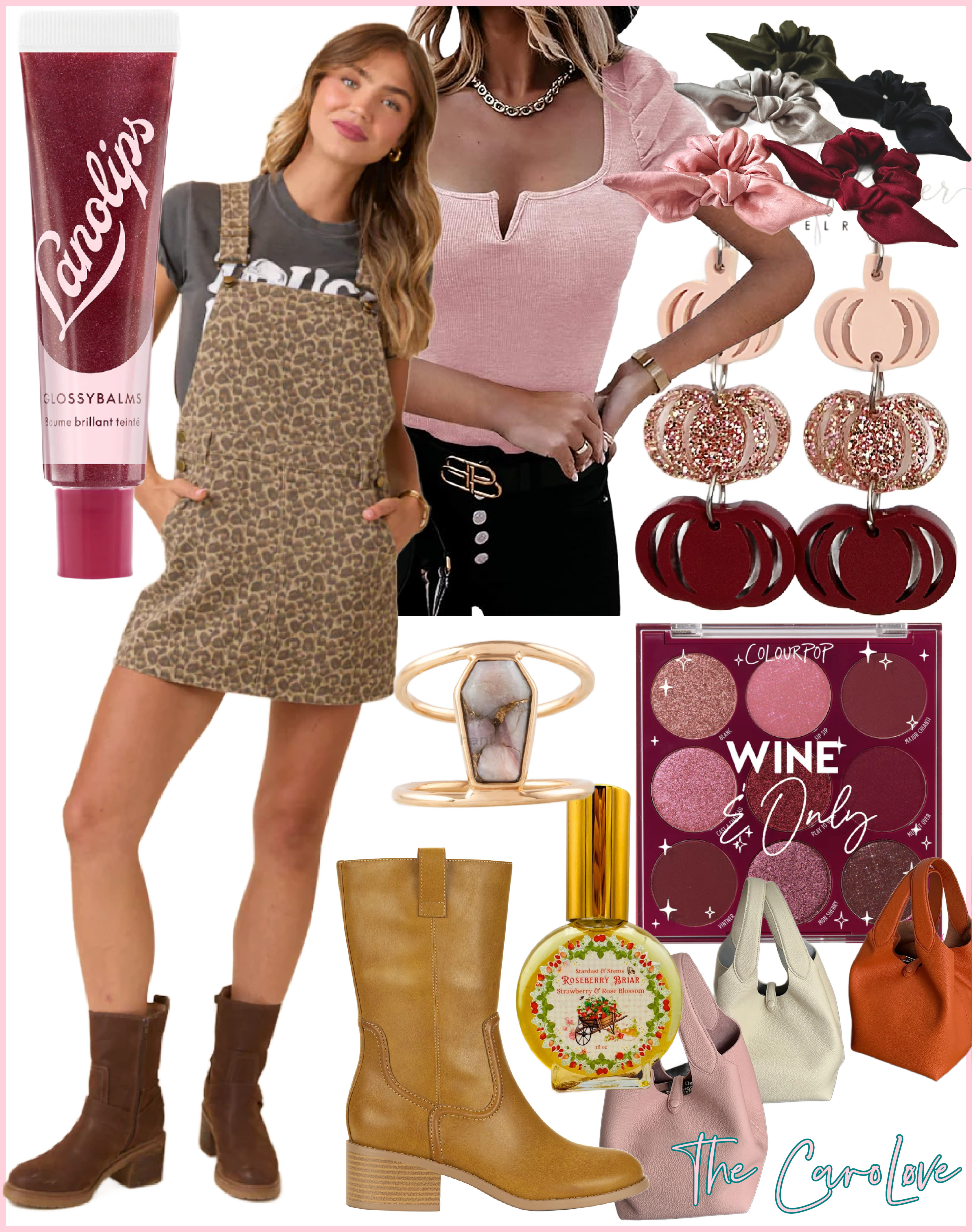 ✨ Fall vibes unlocked ✨ Styling the Zoey Cheetah Print Overall Mini Dress with puff sleeves, faux-leather boots, a bucket bag + the cutest autumn accessories 🍂 Don’t forget a berry lip + Roseberry Briar to finish the look 💄🌹 #FallFashion #OOTD 

 #LTKSeasonal #LTKStyleTip #LTKBeauty