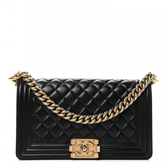 CHANEL Calfskin Quilted Medium Boy Flap Black | Fashionphile