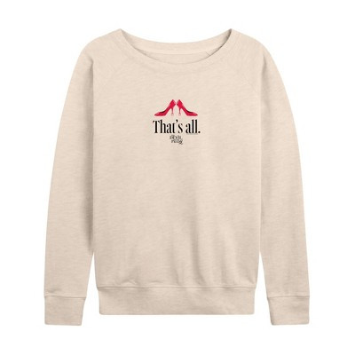 Women's The Devil Wears Prada Red Shoes That's All Lightweight French Terry Wide Neck Long Sleeve Graphic Shirt - Birch - 2X | Target