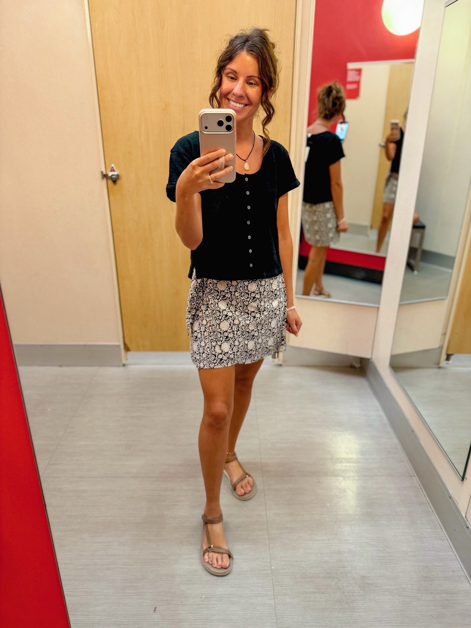 The cutest little 100% cotton $25 skirt and 100% cotton top! I bought both. 

skirt is size xs, black button front tee is size xs (also 100% cotton!), teva sandals are size 6. 

My necklace is thrifted so linked similar!

#LTKPetite #LTKgrwm #LTKSeasonal