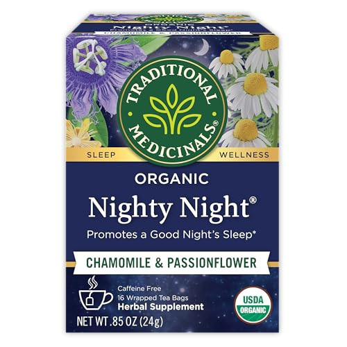 Traditional Medicinals Organic, Nighty Night Tea, Chamomile & Passionflower - Herbal Sleep Aid Teas - Kosher, Non-GMO, Caffeine-Free, Compostable - 16 Tea Bags | Amazon (US)
