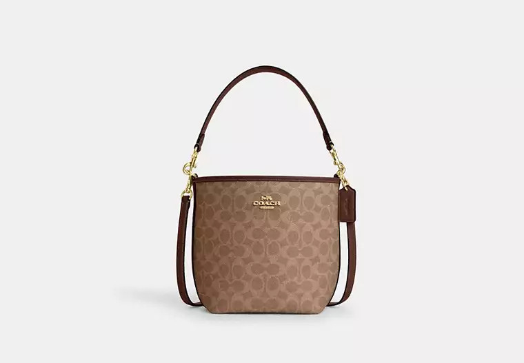 Coach Outlet City Bucket Bag In Signature Canvas - Brown | Coach Outlet US