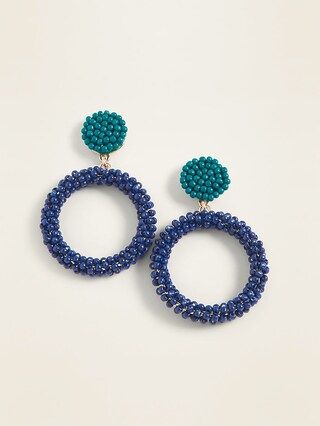 Color-Blocked Beaded Hoop Drop Earrings | Old Navy US