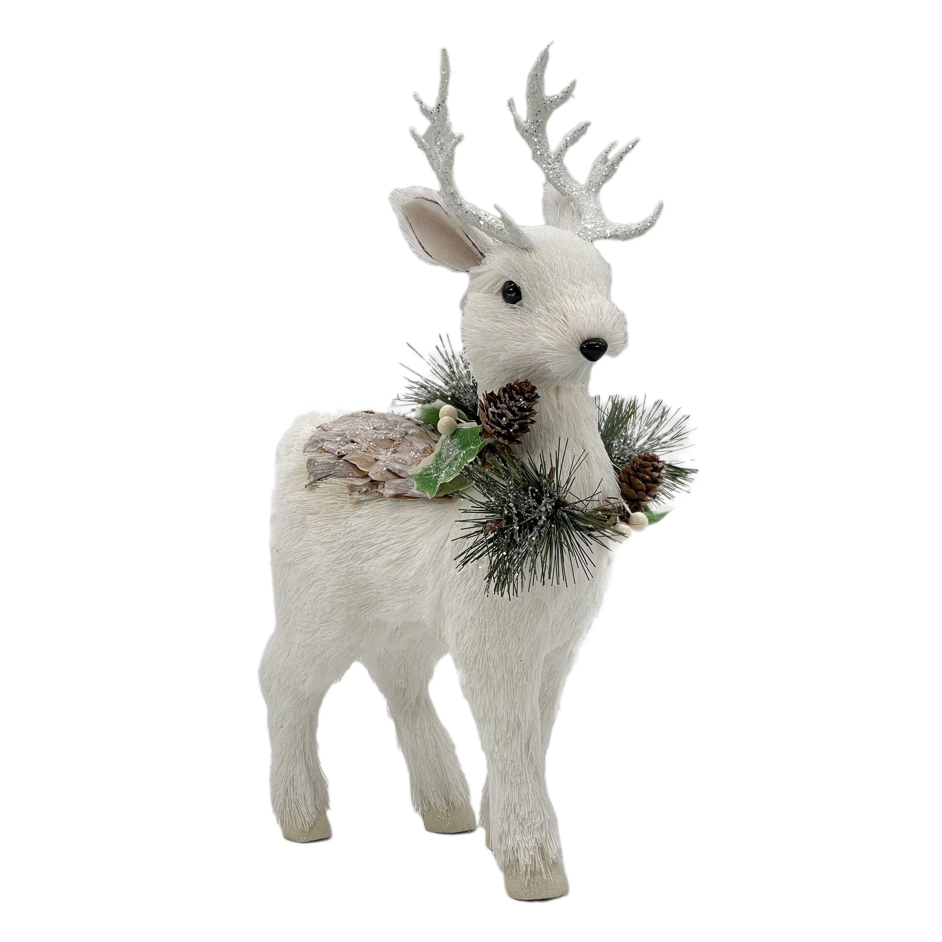 White Christmas Reindeer Decor 14" | Walmart (US)