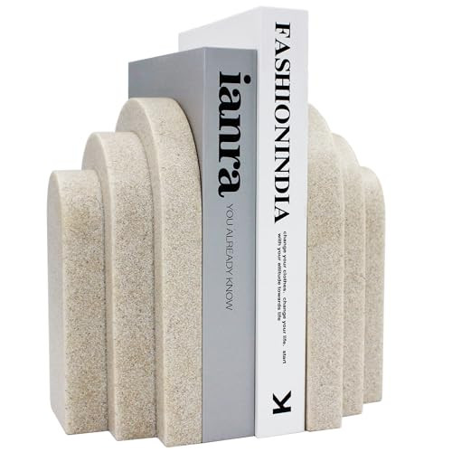 Decorative Bookends for Heavy Books, Aesthetic Book Ends, Modern Book Holders Stopper for Shelves... | Amazon (US)