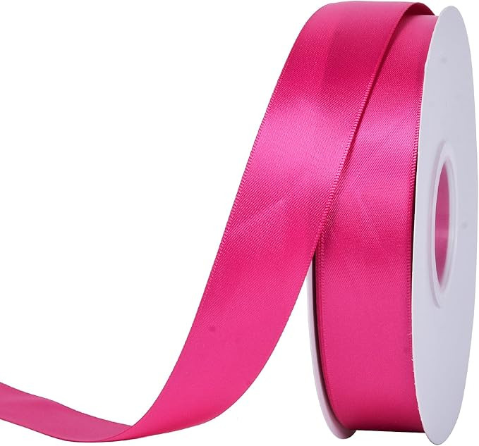 Ribest Hot Pink Double Faced Satin Ribbon, 1 Inch 50 Yard Ribbon for Crafts Gift Wrapping Bows We... | Amazon (US)