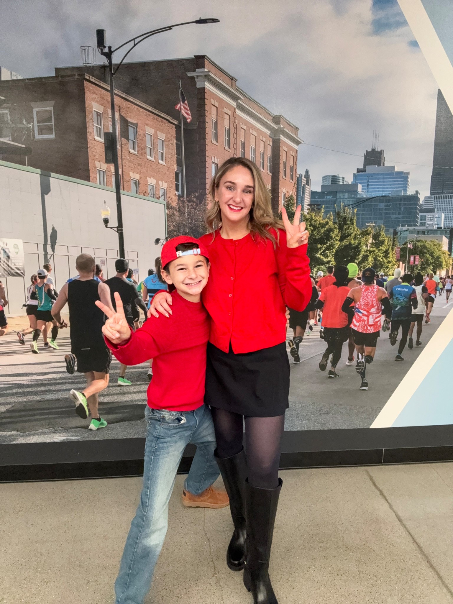 Holiday outfits with red cropped cardigan and black skirt. Wearing a medium in both  

#LTKmomlife #LTKvlog #LTKHoliday