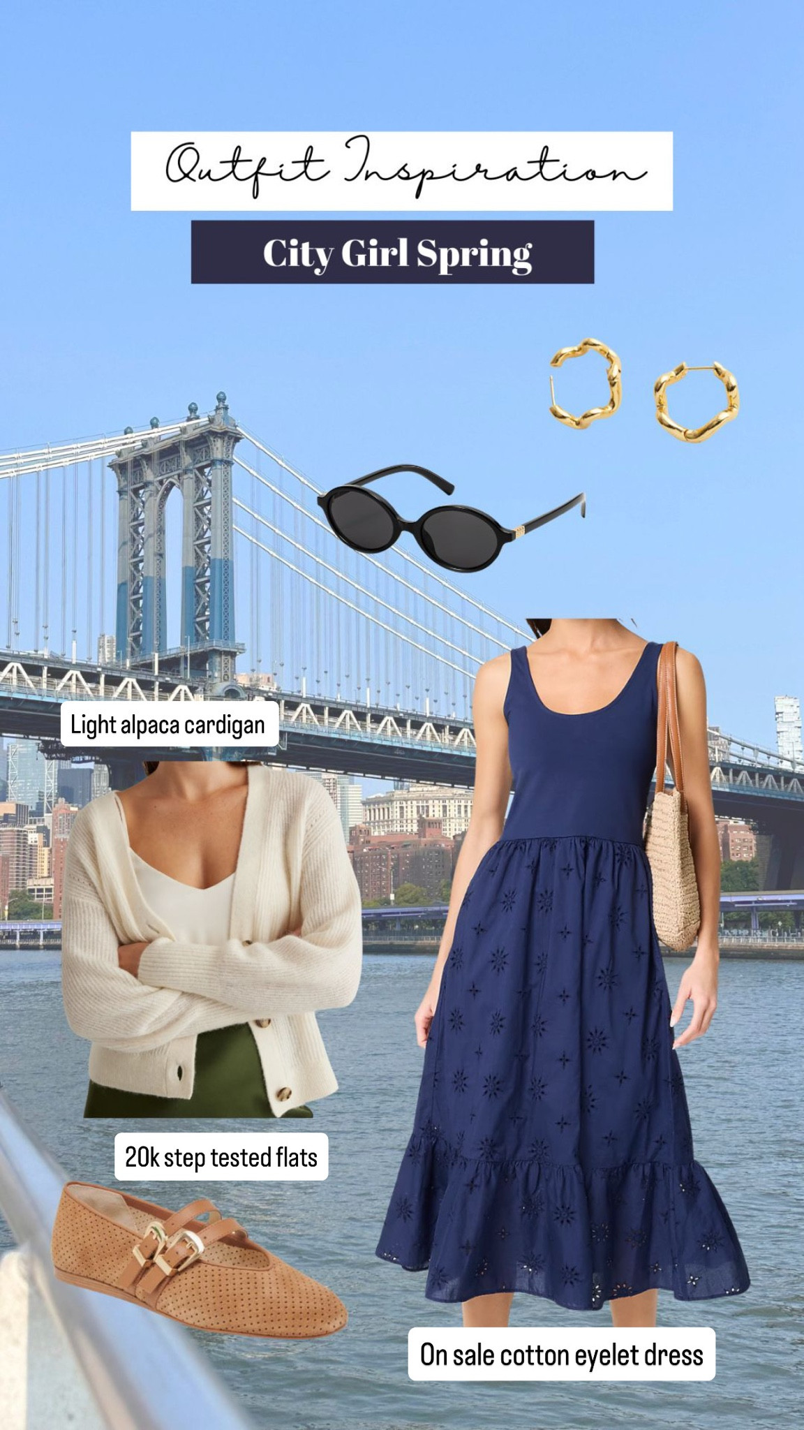 Spring dress outfit for women. Wearing xs in cotton eyelet dress. Lined, has pockets & very comfy. Alpaca cardigan size up for relaxed fit. Shows are 7 (size up if between)

#LTKSaleAlert #LTKSeasonal