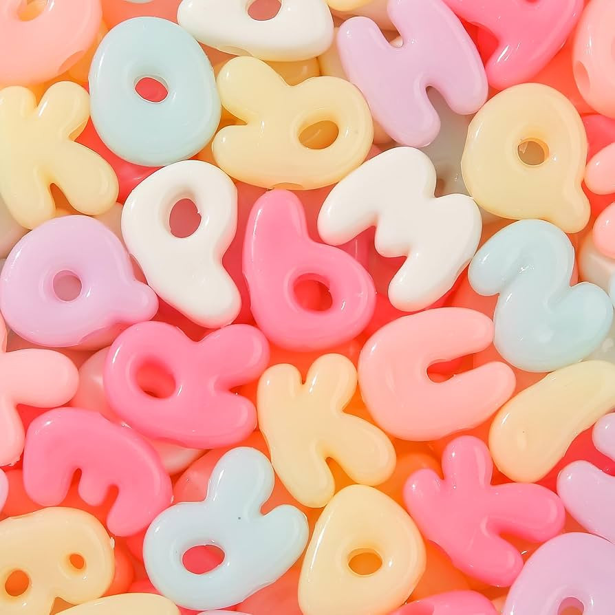500Gram Large Letter Beads Big Chunky Letter Bead A-Z Acrylic Alphabet Bubble Beads for Paracord ... | Amazon (US)
