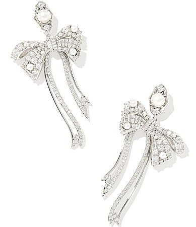 Kendra Scott Krista Bow Drop Earrings - Silver White Mix | Dillard's