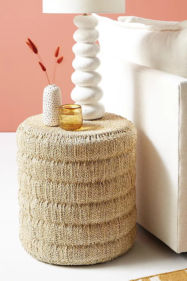 Pandan Rope Drum Side Table | Anthropologie (US)