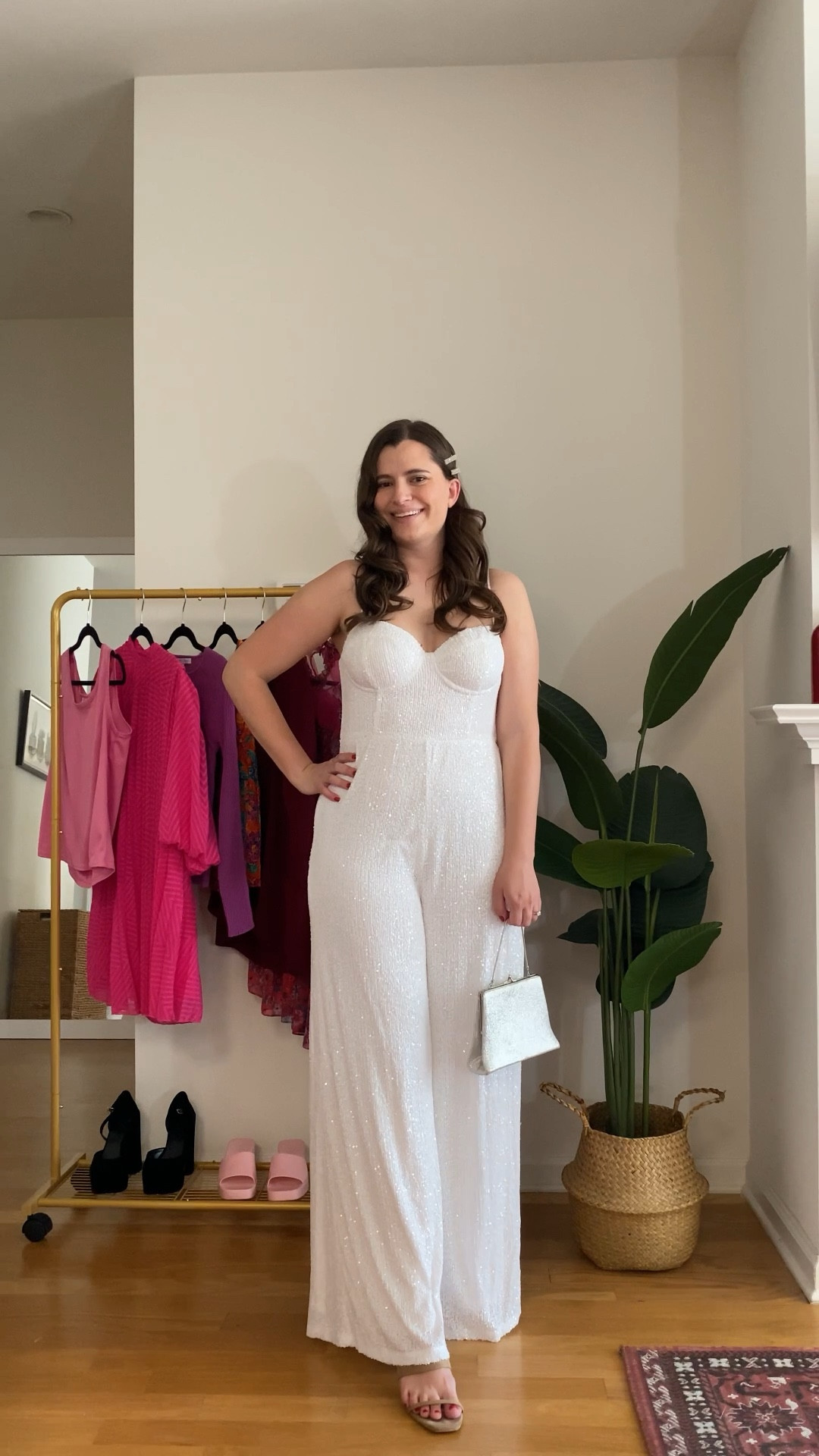 White sequin jumpsuit that is perfect for a bachelorette party! I’m wearing this one to mine it’s so cute and comfortable too! Bridal style for the win  

#LTKSeasonal #LTKunder100 #LTKwedding