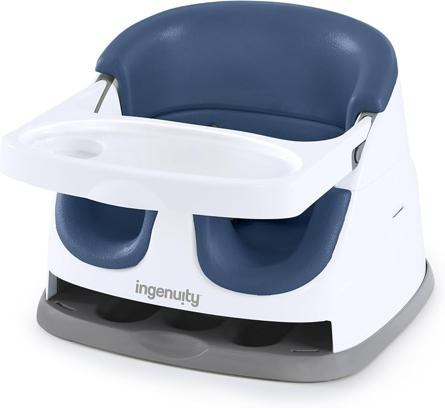 Ingenuity Baby Base 2-in-1 Booster Feeding and Floor Seat with Self-Storing Tray - Night Sky | Amazon (US)