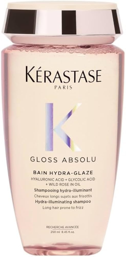 Kérastase Gloss Absolu Shampoo for All Hair Types, with Glycolic Acid, Hyaluronic Acid & Wild Ro... | Amazon (UK)