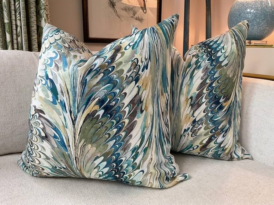 in Peacock and Gold Pillow Covers | Amazon (US)