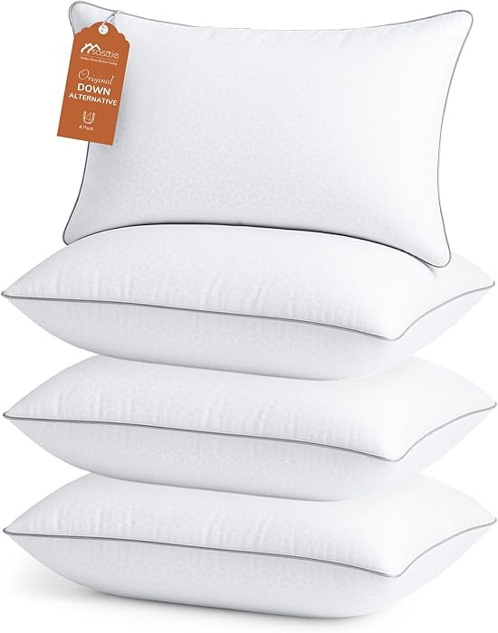 Sasttie Firm Pillows Standard Size Set of 4, Full Size Bed Pillows for Side, Back, and Stomach Sl... | Amazon (US)