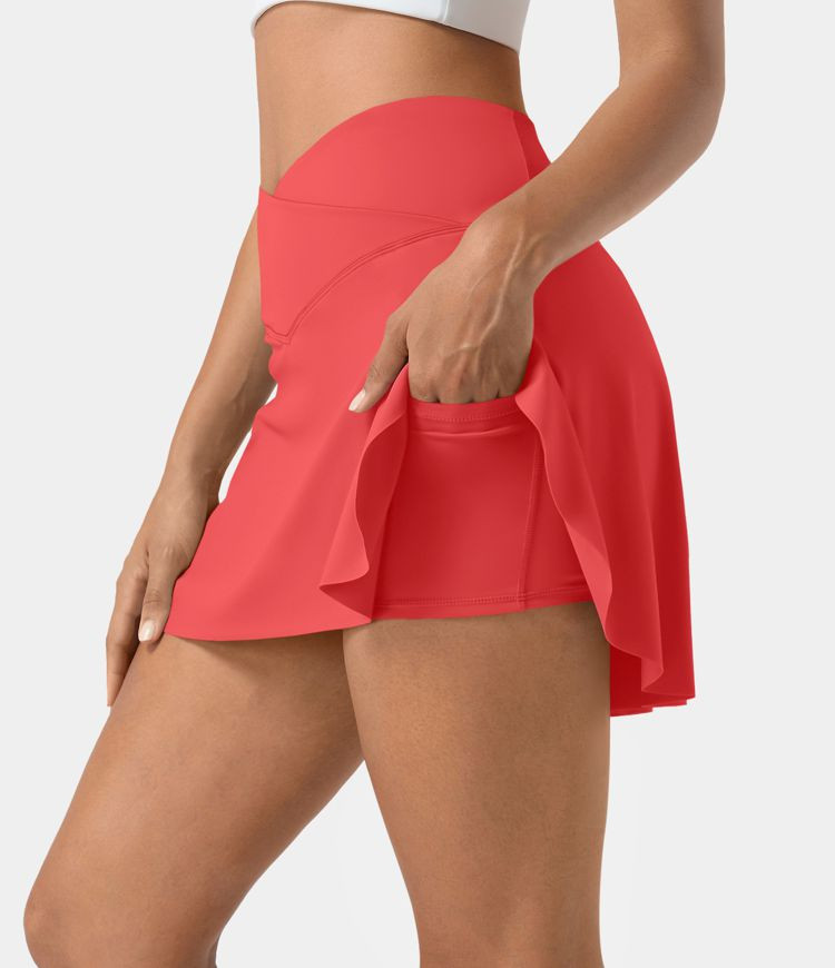 Women’s Everyday Softlyzero™ Airy Crossover 2-in-1 Side Pocket Cool Touch Tennis Skirt-Lucid-... | HALARA