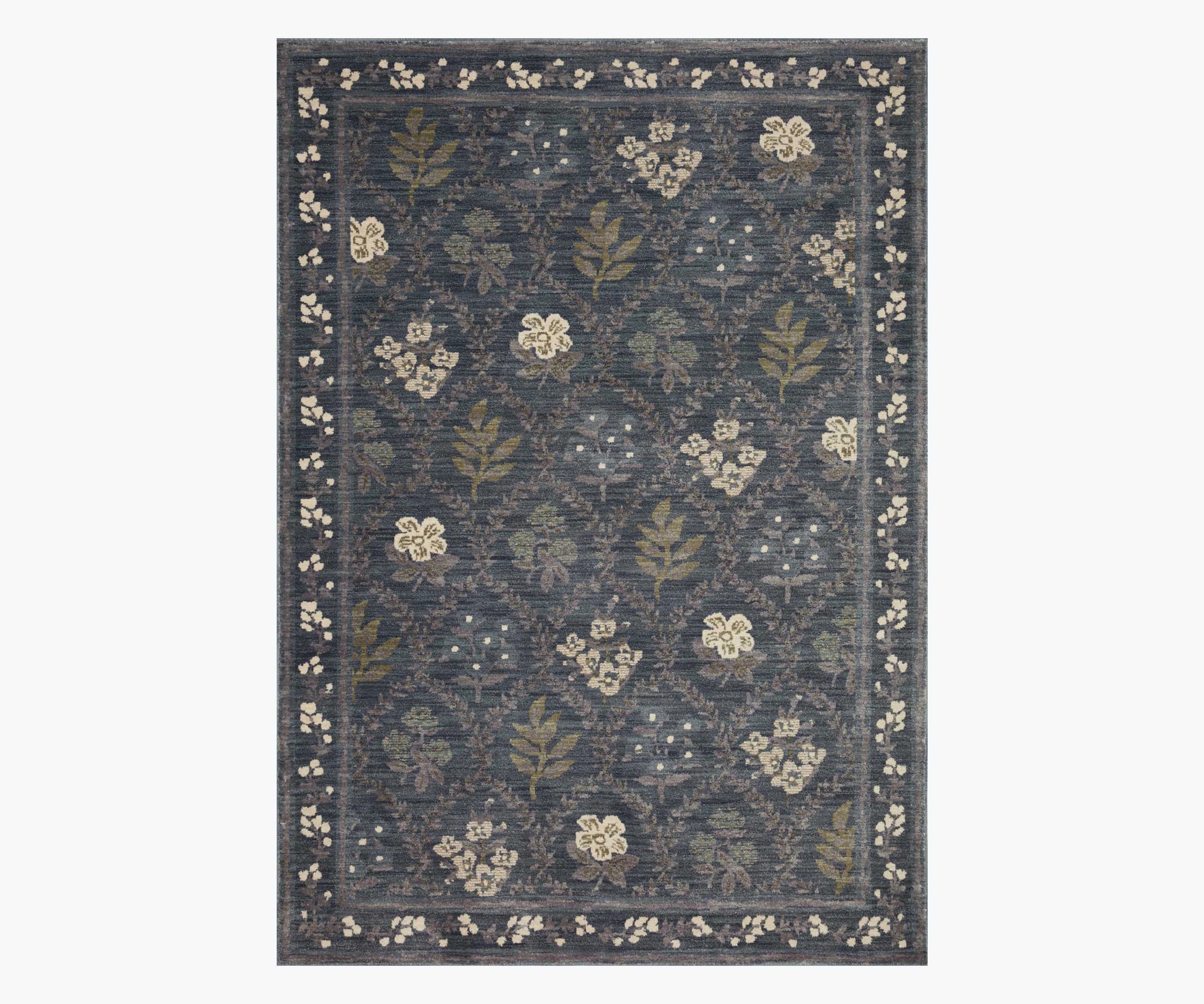 Hawthorne Navy Power-Loomed Rug | Rifle Paper Co.