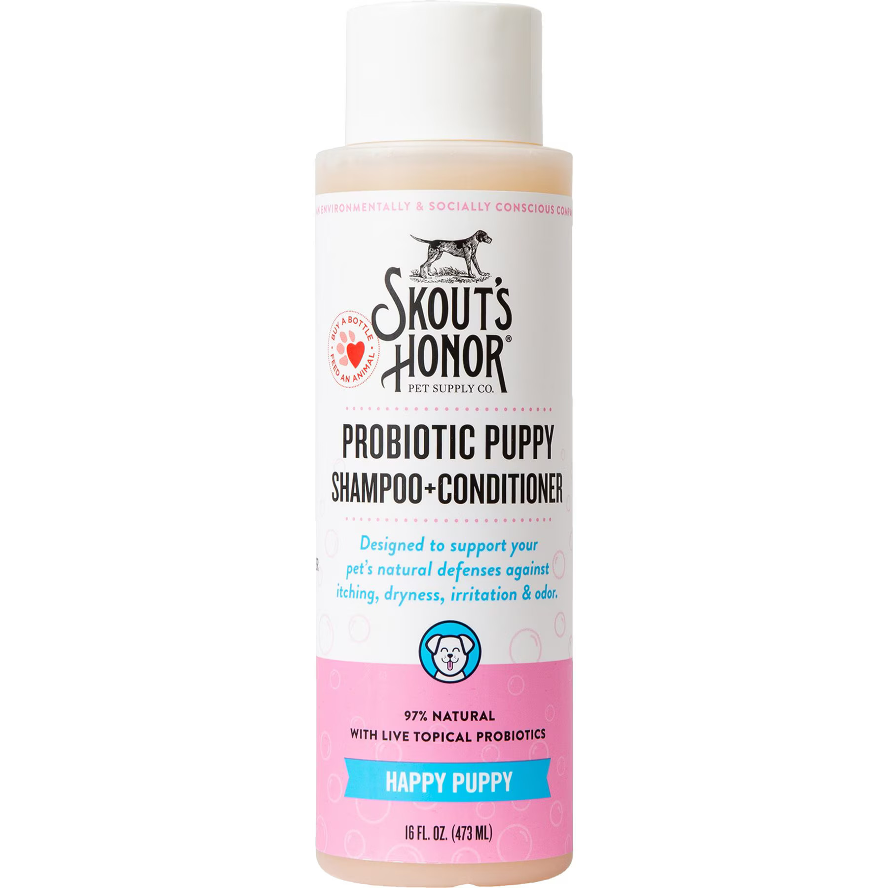 Skout's Honor Happy Puppy Probiotic Cat & Dog Shampoo & Conditioner, 16-fl oz bottle | Chewy