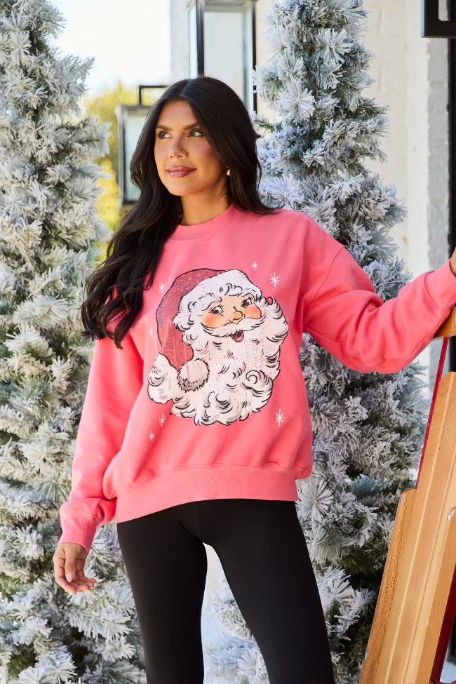 Have Yourself A Merry Little Christmas Light Red Graphic Sweatshirt | Pink Lily