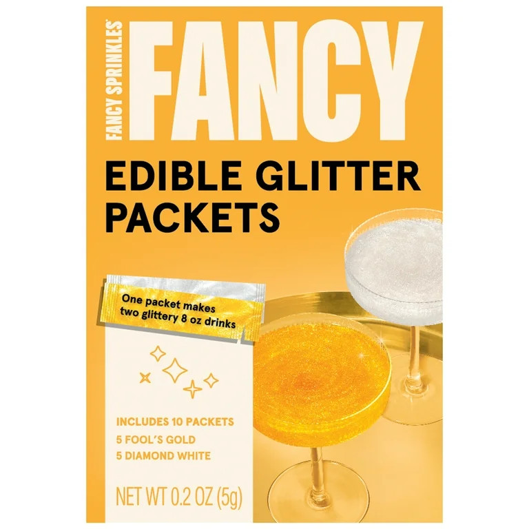 Fancy Sprinkles Pop the Bubbly Fancy Holiday Drink Edible Glitter Packets, 10 Count - Walmart.com | Walmart (US)