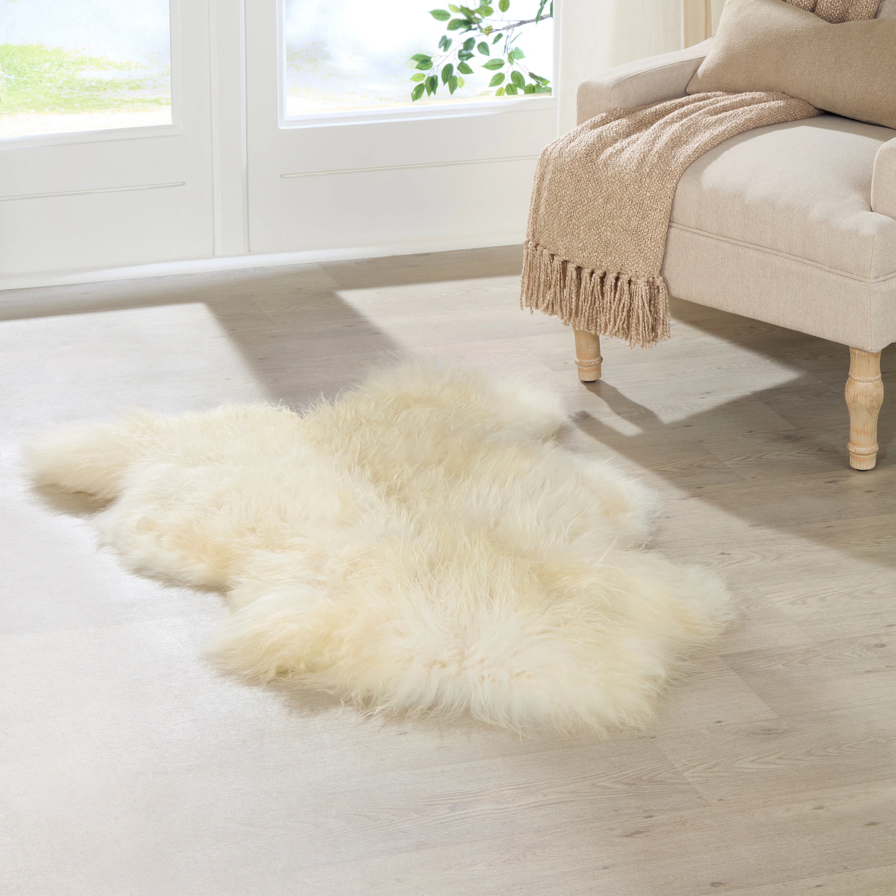 Sheepskin Standard 152.4cm X 228.6cm Area Rug | Wayfair UK