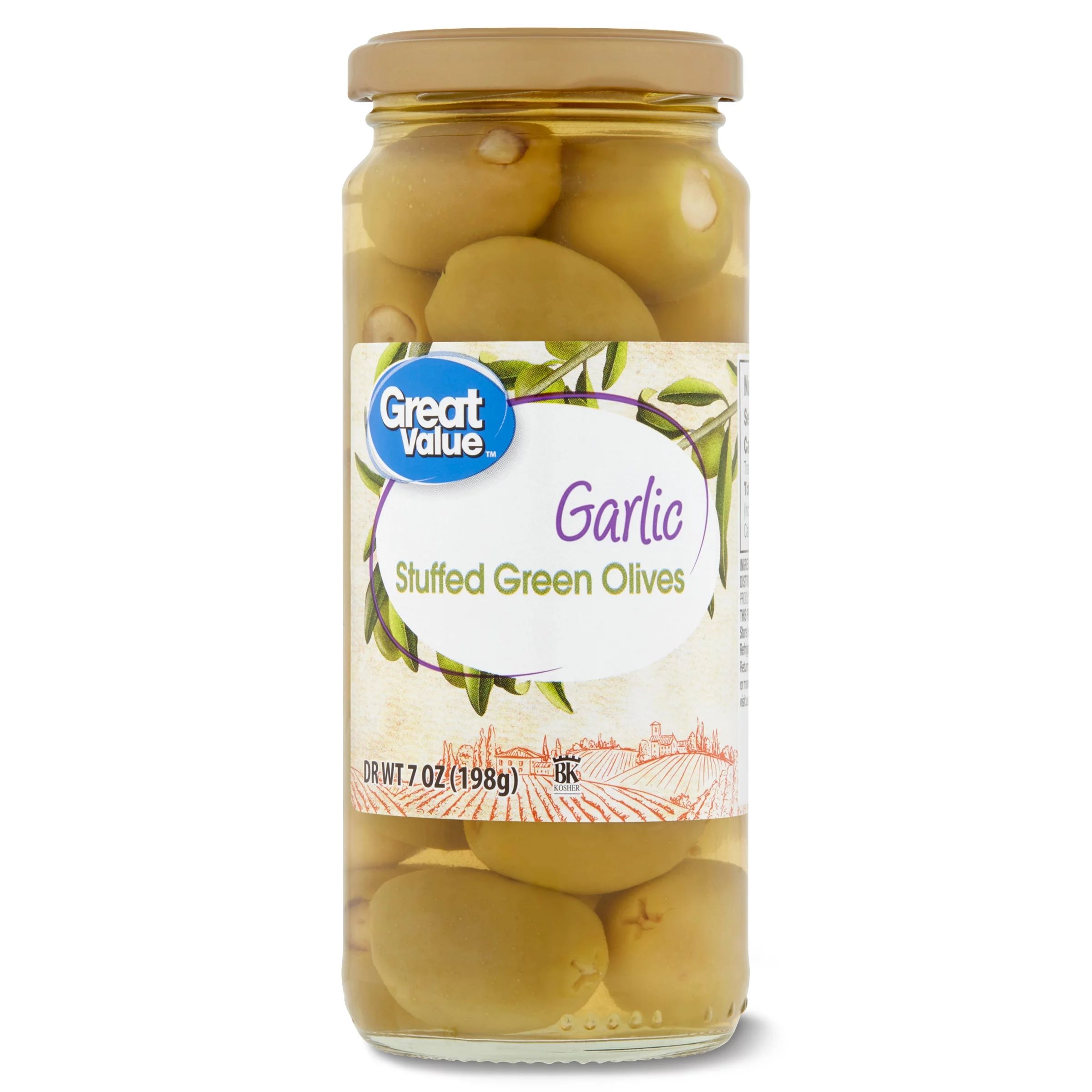 Great Value Garlic Stuffed Olives, 7 oz - Walmart.com | Walmart (US)