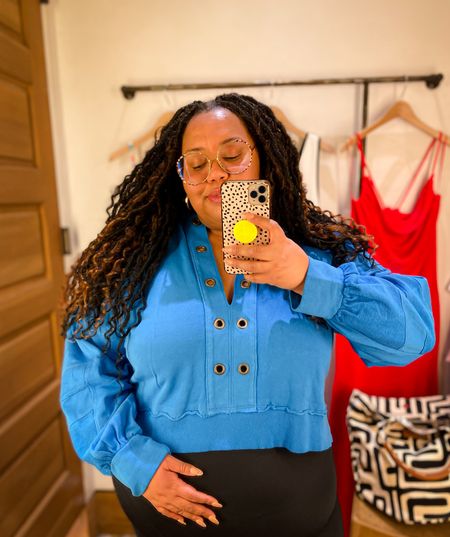 Cannot get over the blue in this top! Wearing an XL. Easy to style with denim shorts or a fun skirt this Spring!

#LTKplussize #LTKstyletip #LTKfindsunder100