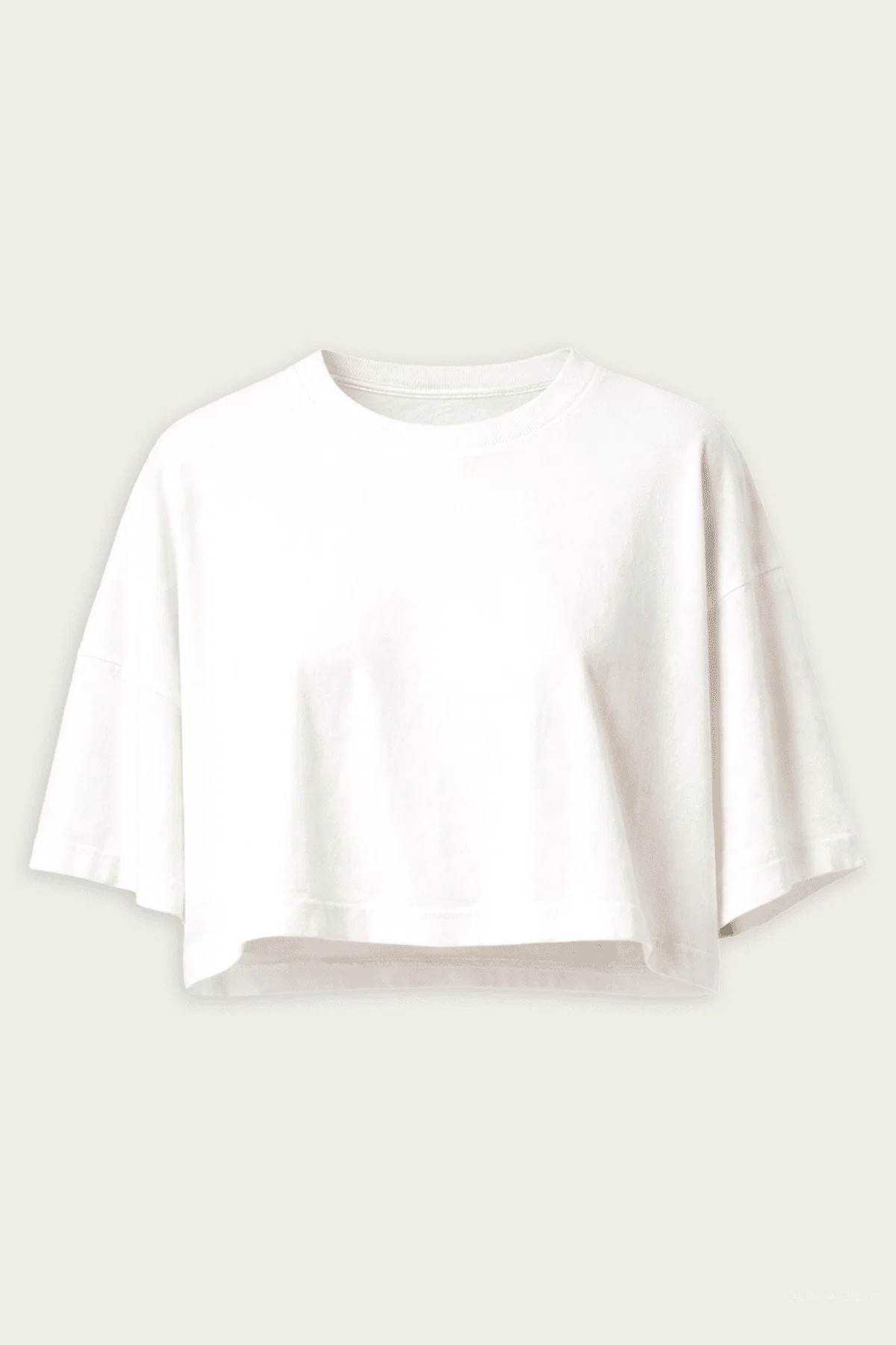 Crop Cape Tee in Pashmina - White M | Shop Olivia