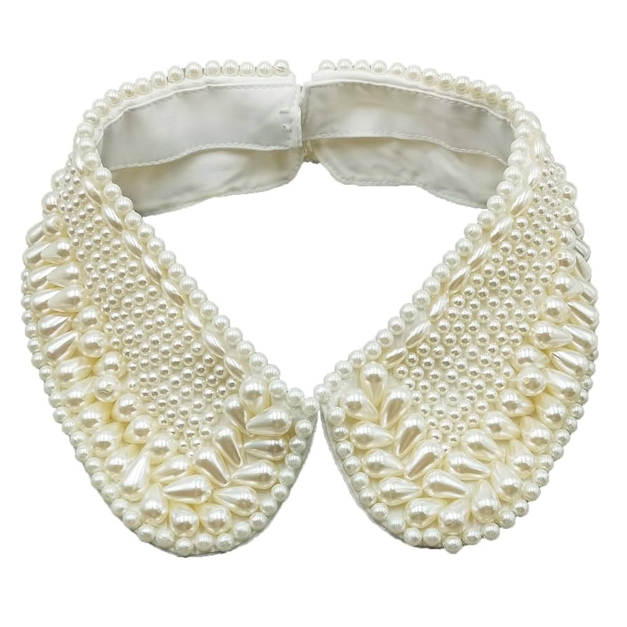 Pearl Collar Necklace for Women, Detachable Chunky False Collar Necklace Fake Collar Beaded Bib S... | Amazon (US)
