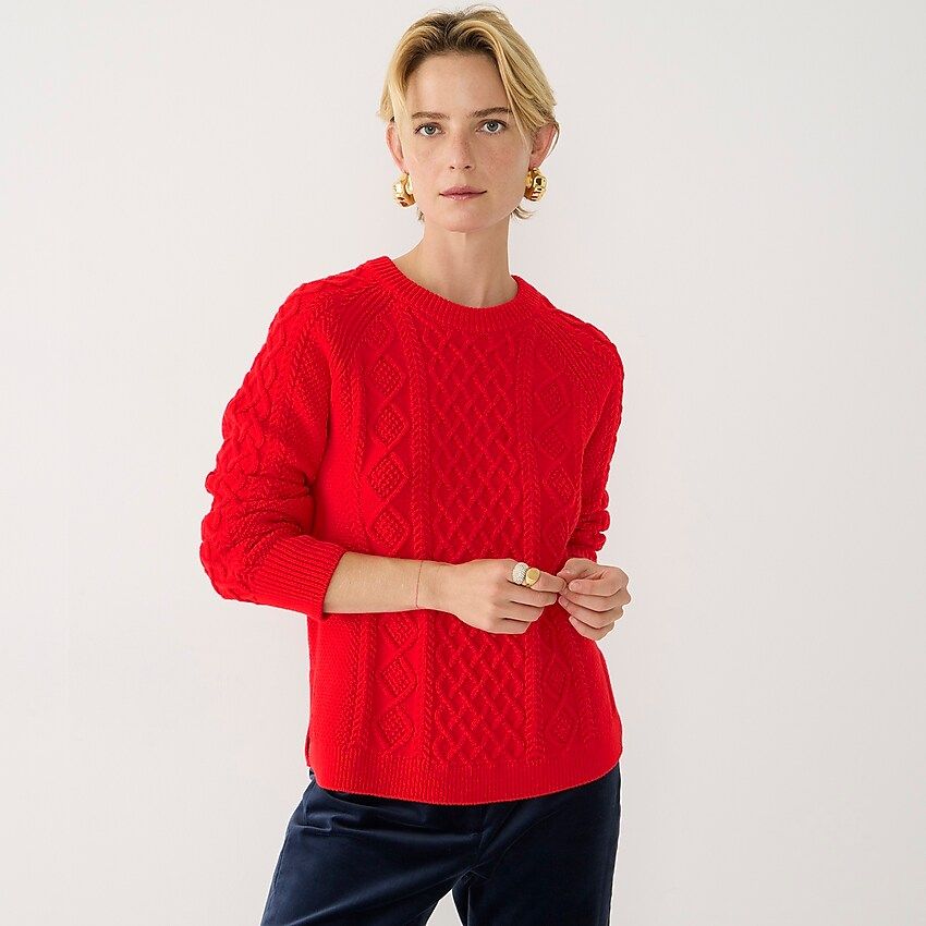 Cotton cable-knit sweater | J.Crew US