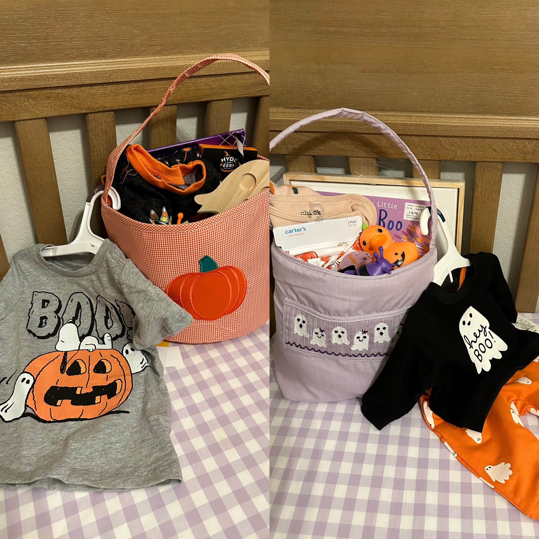 Each year on October 1st, I give my kids a BOO Basket! It has Halloween clothes, books, and a small toy or Knick knacks, usually pajamas! I linked up as much as I could and some similar baskets as the orange one is old and the purple one is sold out! 

Halloween / spooky / kids / boo / basket / toddler halloween

#LTKSeasonal #LTKHoliday #LTKHalloween