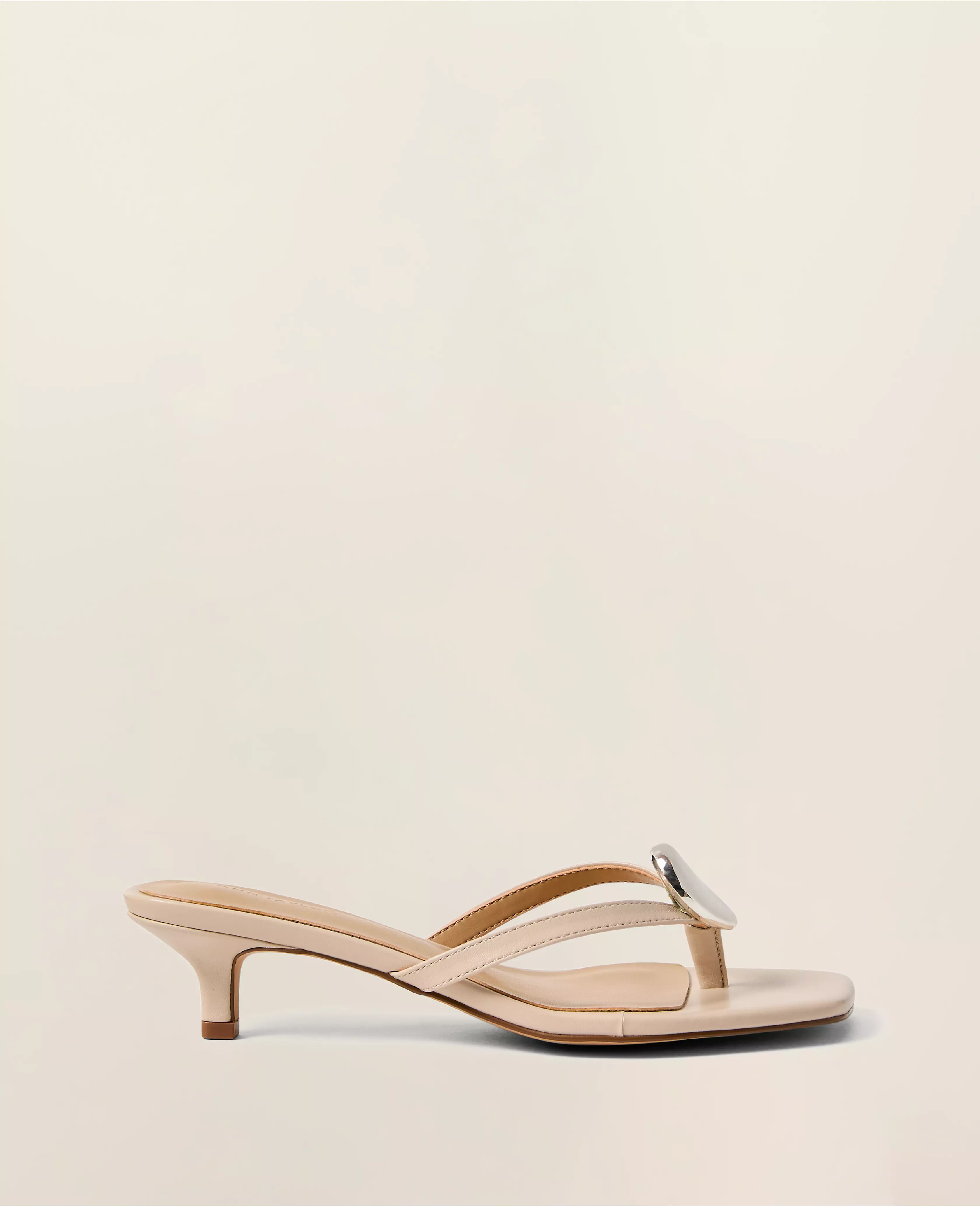 Leather Flip Flop Heeled Sandal | Ann Taylor