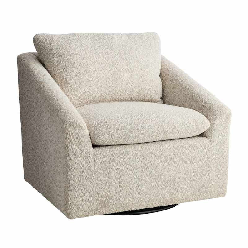 Loren Swivel Accent Chair, Stone | At Home