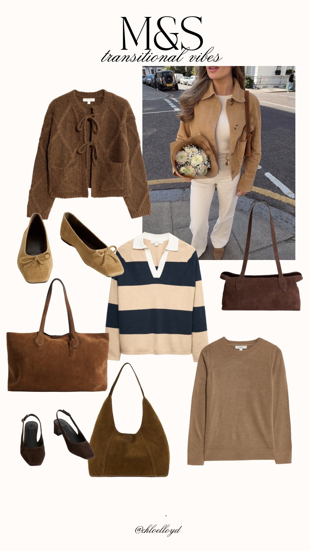 Traditional styling by M&S #ltkworkwear #ltkluxury Cardigan, suede bag, ballet flats 

#LTKeurope #LTKautumn #LTKuk