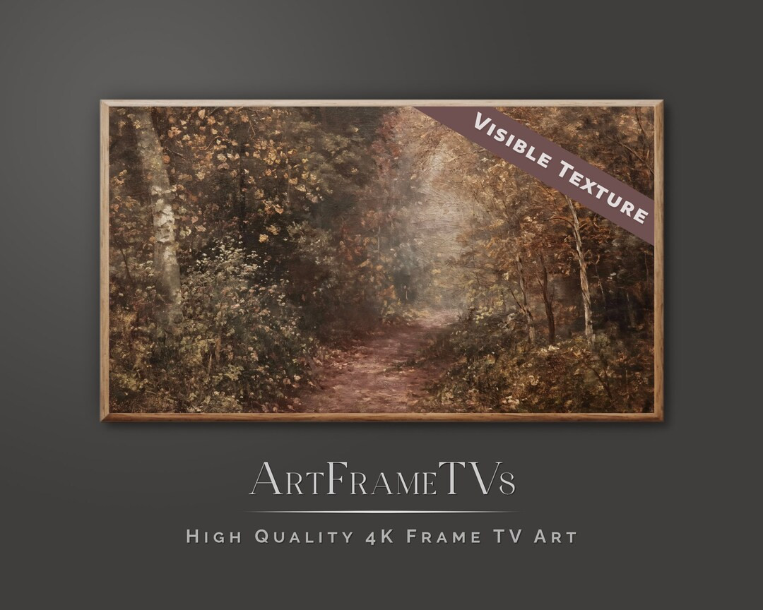 Autumn Frame TV Art, Rustic Fall Art, Soft Autumn Painting, Muted Fall Artwork, Vintage Forest Ar... | Etsy (US)