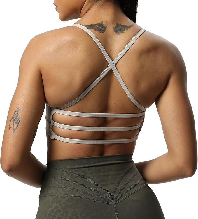 Aoxjox Women's Workout Sports Bras Fitness Amor Low Impact Bra Yoga Crop Tank | Amazon (US)