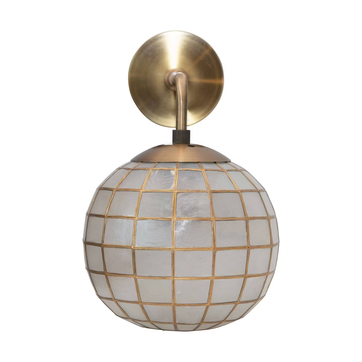Storied Home Capiz and Metal Wall Sconce with Detail Brass | Target