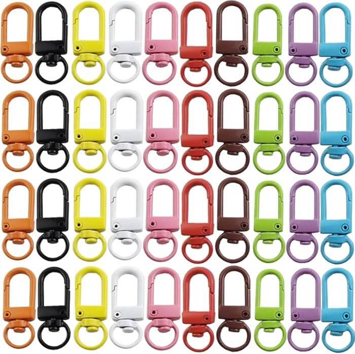 NSBELL 50PCS Colorful Metal Lobster Claw Clasps Swivel Lanyards Trigger Snap Hooks Strap with Key... | Amazon (US)